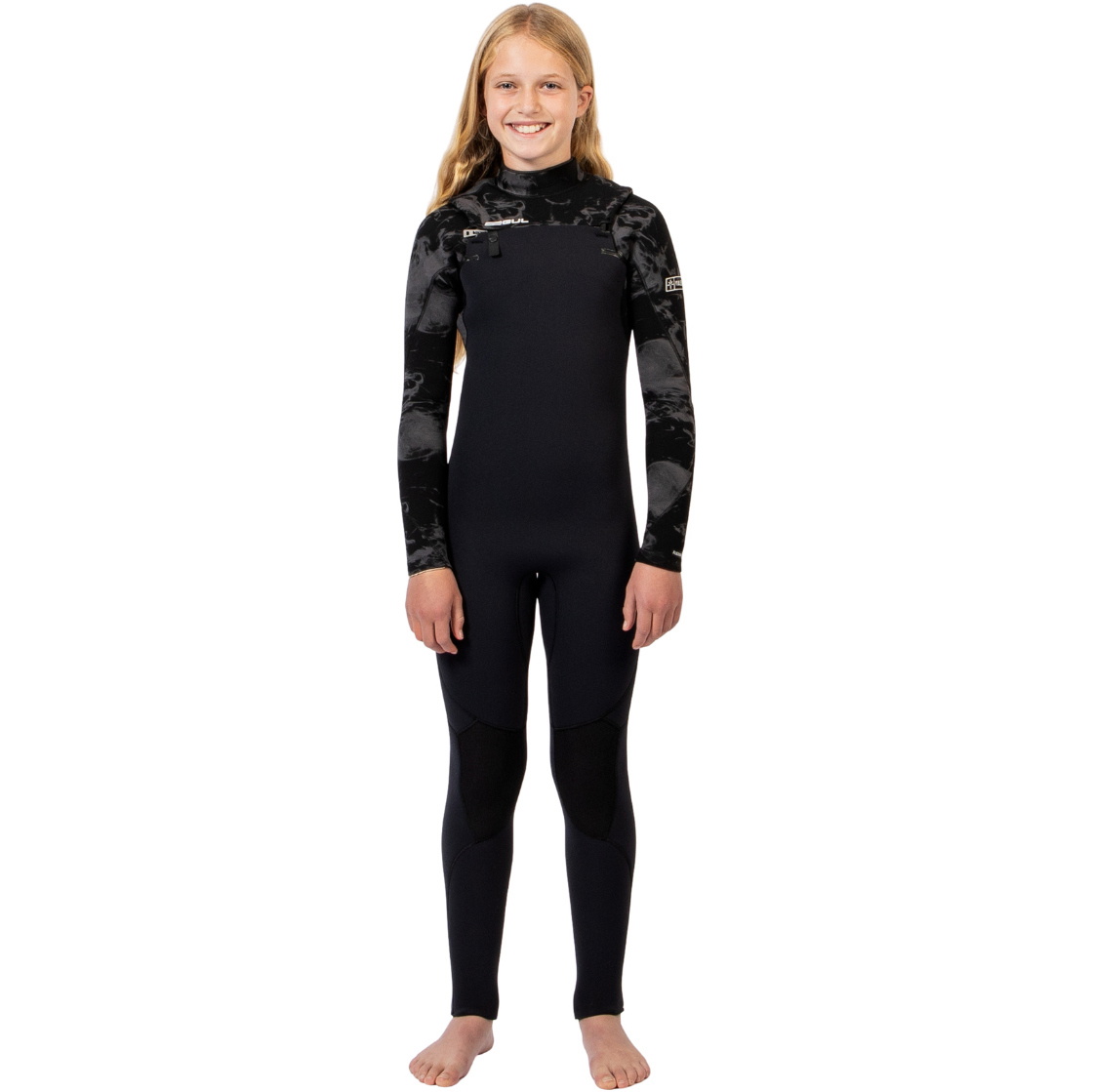 2026 Gul Junior Yulex Flexor 5/4mm Brustrei&szlig;verschluss Neoprenanzug FX1229 - Black / Smoke